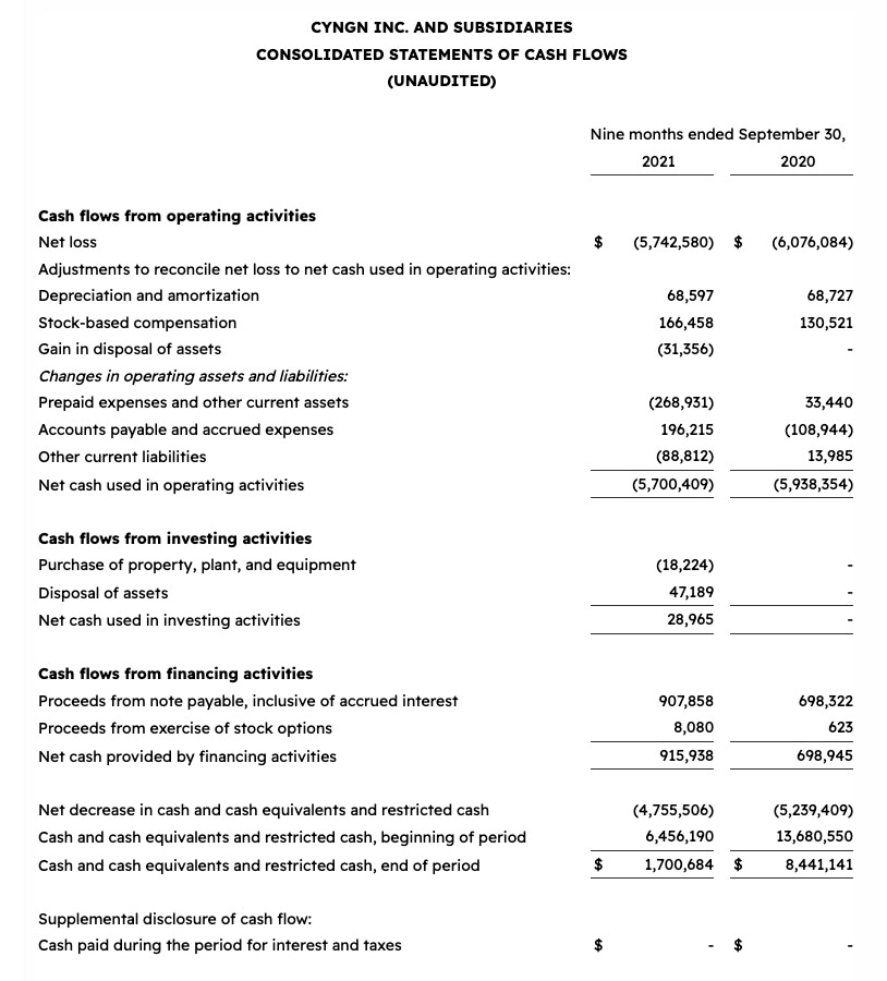 Consolidated Statement of Cash Flows